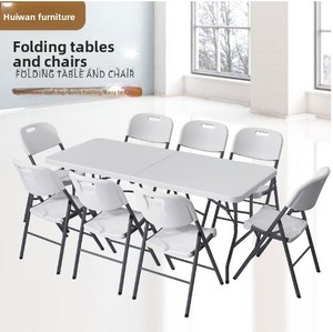 Mesas plegables de plástico de <span class=keywords><strong>resina</strong></span> para exteriores de diseño moderno de 1,8 m, alquiler de banquetes rectangulares de 6 pies, uso de gimnasio para fiestas, madera Rectangular barata de 6 pies - Product Image 2