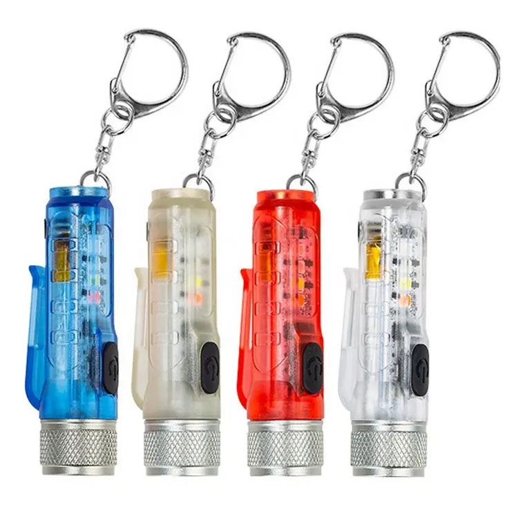 Mini Dog Walking Guidesman Torch Night Fishing Outdoors Activities Emergency Light Rechargeable Carabiner Keychain Flashlight