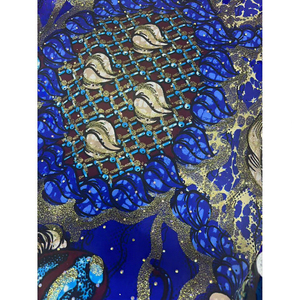 ผ้าฝ้ายพิมพ์ลายแอฟริกันแบบพิเศษ ทอจากเส้นใยออร์แกนิค  ผ่านการเคลือบ PE  น้ำหนักปานกลาง ป้องกันไฟฟ้าสถิตย์ ไม่หดตัว - Product Image 2