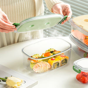 Ligero y portátil Sin <span class=keywords><strong>miedo</strong></span> a fugas Cocina Contenedor de alimentos transparente Caja de almacenamiento de frutas Organizadores - Product Image 5