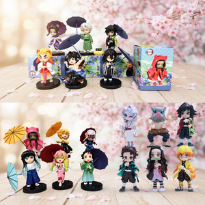 5 Diseños de Figuras de Demon Slayer, Set de 6 Piezas, Figuras de Acción de Anime Japonés, <span class=keywords><strong>Tanjiro</strong></span>, Nezuko, Zenitsu, Figuras Decorativas de PVC, Estatuas de Juguete - Product Image 1