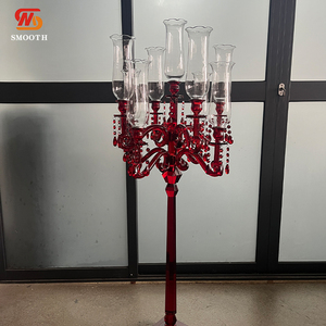LEDA Wedding Banquets Table Decor Factory New Design <b>Glass</b> <b>Candlestick</b> Crystal Candle Holders - Product Image 2
