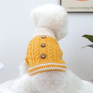 PETCIRCLE Pet Circle, Pet Dog and <b>Cat</b> <b>Clothes</b> and Supplies, Autumn/Winter New Cable Knit Button Sweater - Product Image 4