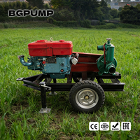 Pompa Air Diesel Pertanian Tekanan Tinggi 4 Inci, Pompa Self-Priming Bertenaga Mesin Diesel