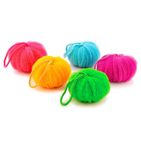 Éponge exfoliante naturelle en loofah pour le corps, pour enfants, pour la douche, boule de bain en maille PE écologique QIANSE QS008