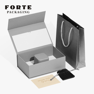 FORTE 2024 High-end Custom logo Green PU Leather Jewelry <b>Gift</b> Box Ring Earrings Pendant Box Jewelry Packaging with Outer Box - Product Image 5