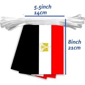 Mesir persegi panjang 5.5*8.2 inci tali bendera bendera dari Mesir grosir spanduk poliester untuk dekorasi acara nasional