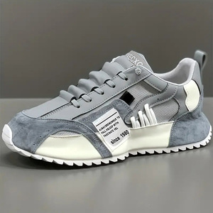 Chaussures de marche pour hommes en mesh et PU, légères, respirantes, baskets athlétiques décontractées, design antidérapant - Product Image 1