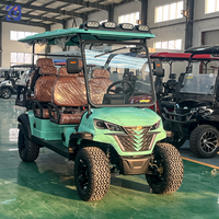 Voiturette de golf électrique tout-terrain 6 places avec batterie lithium 60V, navette touristique personnalisée pour hôtel-resort