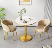 Ensemble Table et Chaises de Balcon Luxe Moderne Minimaliste en Acier Inoxydable Écologique Durable et Imperméable Comprenant 1 Table et 2 Chaises