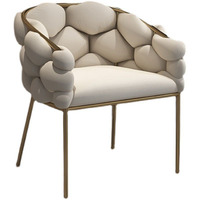 Fauteuil d'appoint moderne de luxe, mobilier de salon, mobilier de maison, canapé, base en métal, chaise de salon de beauté en velours, chaise bulle