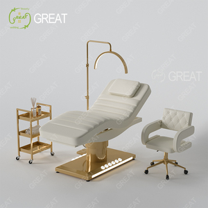 Lit de massage électrique moderne de luxe à 3 moteurs, réglable, pour soins de beauté, spa médical, esthétique et soins du visage - Product Image 3