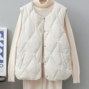 <span class=keywords><strong>Gilet</strong></span> matelassé personnalisé avec logo, motif losanges, ultra-léger, chaud, sans manches, coupe ajustée, boutons-pression, pour <span class=keywords><strong>femme</strong></span> - Product Image 2