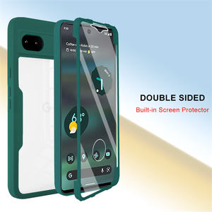 Coque de téléphone 360 degrés pour Google <span class=keywords><strong>Pixel</strong></span> <span class=keywords><strong>6A</strong></span> pare-chocs arrière souple et transparent antichoc protecteur d'écran intégré - Product Image 1