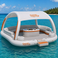Plateforme flottante gonflable robuste en PVC avec surface antidérapante en EVA pour lac, océan, jet ski et pêche