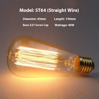 Smart Blubs Vintage Edison Tungstène Ampoule 40W E27 Nostalgique Creative Art Bar Restaurant Verre Décoratif AC ST64 Ampoules