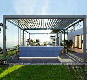 Pannelli Frangisole Motorizzati <span class=keywords><strong>da</strong></span> Esterno Retrattili in Alluminio Eco-Friendly per Pergola, Tenda Parasole Impermeabile per Balcone, Giardino, <span class=keywords><strong>Terrazzo</strong></span> - Product Image 1
