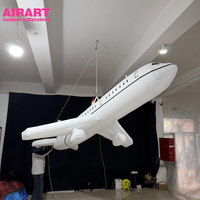Simulateur d'avion gonflable de 4 mètres de long pour la décoration de musée aérospatial, costume d'avion gonflable et accessoire publicitaire