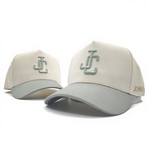 High Quality Two Tone 5 Panel Baseball Cap Custom Embroidery Logo Low MOQ OEM Urban Streetwear Fashion Premium Branded <b>Top</b> - Product Image 4