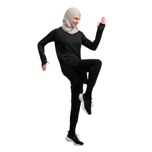 ชุดกีฬาแบบเรียบร้อยขายส่งปี 2026 เสื้อแขนยาวพร้อมกางเกงและเข็มขัด น้ำหนักเบา แห้งเร็ว สำหรับผู้หญิง ทุกฤดูกาล ผ้าฝ้าย ระบายอากาศได้ดี - Product Image 6