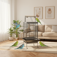 Ensemble d'élevage d'oiseaux : Grande cage en métal pour canaris, villa de luxe en fer pour perroquets, grande maison extérieure pour oiseaux de grande taille