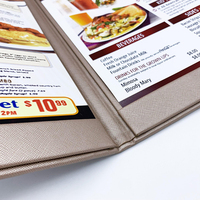 Folder Menu Kulit Imitasi Berkualitas Tinggi Dua Sisi dengan Batang Horizontal, Buku Menu Koktail, Sampul Menu Restoran