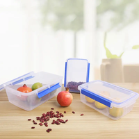 Boîte à lunch de cuisine Rectangulaire Bento Conteneur de stockage des aliments en plastique Boîte de conservation fraîche avec serrure