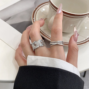 Anillo Geométrico de Plata de Ley S925 Yinruitai para Mujer, Estilo Abierto, Uso Diario - Product Image 4