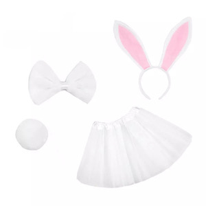 Pafu-Conjunto <span class=keywords><strong>de</strong></span> disfraz <span class=keywords><strong>de</strong></span> conejo para niños, falda <span class=keywords><strong>de</strong></span> tul, diadema con orejas <span class=keywords><strong>de</strong></span> conejo, lazo, cola, falda <span class=keywords><strong>de</strong></span> tutú para fiesta <span class=keywords><strong>de</strong></span> Pascua, 4 Uds. - Product Image 2