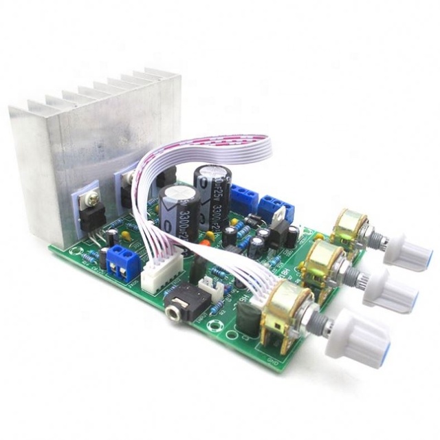 Fever Level TDA2030A 2.1 3-channel finished subwoofer bass amplifier board + mp3 recorded function board compatible with LM1875