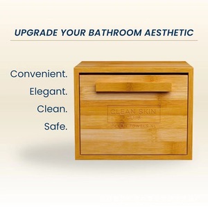 Caja de pañuelos de madera, organizador de almacenamiento rectangular para escritorio, para pañuelos faciales, uso doméstico en el baño, tipo vertical de color sólido - Product Image 4