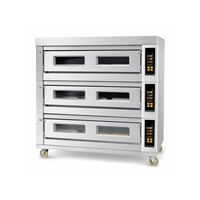 Four à pâtisserie commercial en acier inoxydable de grande taille, 23,9 kW, 380 V, 3 niveaux, 9 plateaux, pour pain et gâteaux