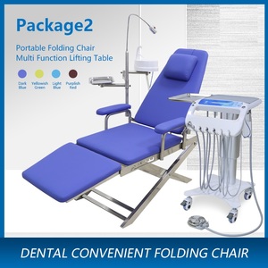 Unidad de silla <span class=keywords><strong>dental</strong></span> plegable portátil con bandeja de escupidera de acero inoxidable, luz móvil para equipos y accesorios de terapia oral - Product Image 4