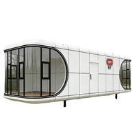 Maison capsule spatiale de luxe, pod intelligent modulaire, maison préfabriquée, cabane mobile de glamping pour hôtel, resort et gîte