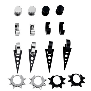 Pendientes de Acero Inoxidable con Remaches Estilo Punk, Diseño de Cono Puntiagudo, Unisex, con Púas de Dibujos Animados, de Titanio, Juego de Pendientes - Product Image 5