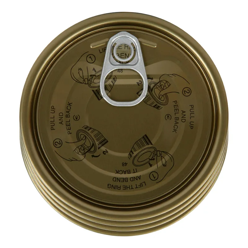 Full Open End Easy Open 38- 400 45-400 53-400 tinplate unishell lids For Tin Cans