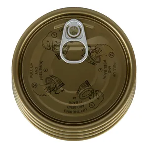 Full Open End Easy Open 38- 400 45-400 53-400 Tinplate Unishell Lids For Tin Cans