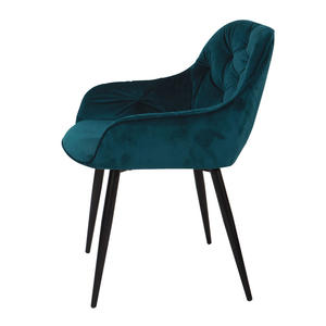 Amostra grátis por atacado cadeira de jantar de veludo colorido para sala de estar nórdica estofada para restaurante - Product Image 3