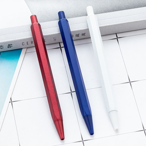 Customized Logo Matt Black White Metal Hexagonal Multi-Functional Ballpoint <b>Pen</b> 1.0mm Blue/Black Ink Digital Printing for Westin - Product Image 2