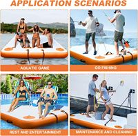 Plateforme flottante gonflable, tapis d'eau, île flottante, flotteurs pour lac, adultes, enfants, chiens, loisirs aquatiques, radeau en PVC, 100-500 kg