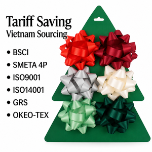 Paquete de 6 Lazos de Regalo Navideños en Forma de Estrella, de PP, Origen Vietnam, Ahorro en Aranceles, Venta al por Menor en EE. UU. - Product Image 1