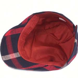 Chapeaux décontractés d'été à motifs pour hommes et femmes, bérets à carreaux rétro, chapeaux de voyage anti-soleil, vente en gros - Product Image 3