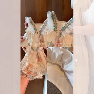 Abito Estivo per Ragazze con Spalline all'<span class=keywords><strong>Uncinetto</strong></span>, Nuovo Stile alla Moda, Dolce Abito Principessa in Pizzo Floreale Francese - Product Image 4