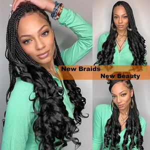 Boucles françaises de 24 pouces Grandes boucles Tressage Extensions de cheveux Fibre haute température Vague lâche Crochet Style africain Big Wave - Product Image 6