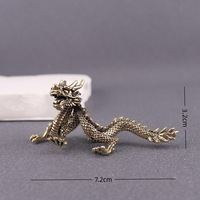 1 pièce Statuette de dragon créative en laiton, Dragon volant, Animal de bureau, Décoration de bureau et de maison, Dragon du Zodiaque Chinois