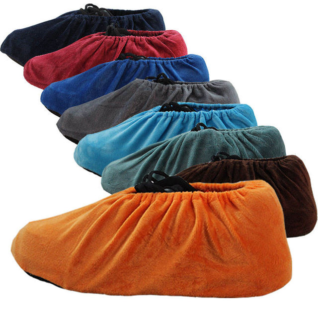 Reusable Washable Velvet Shoe Covers Non-Slip Dustproof Boot Covers for Home