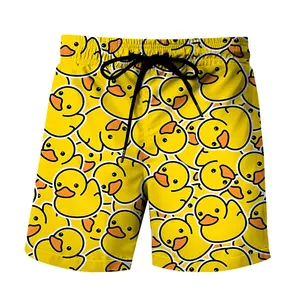 Mens Swimming Shorts Duck Print Board Short Kids Beach Shorts Men Swimwear Trunks Boys