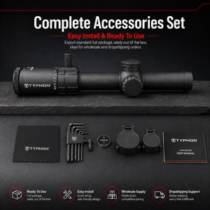 Mira Telescópica TYPHON 1-10x24 SFP LPVO para Caza y Uso Táctico, Cristal ED, Resistente al Agua y a los Golpes, Aleación de Aluminio, Retícula Iluminada, Zoom Variable - Product Image 6