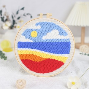 Broderie en laine épaisse série plage hawaïenne paquet de matériel d'entrée bricolage fait à la main - Product Image 1