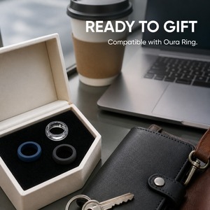 Coque de protection en silicone pour Oura Ring 5/4 Galaxy Ring RingConn Ultrahuman, pour le bureau et les trajets quotidiens, couleur marine et bordeaux - Product Image 6